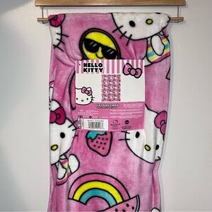 Sanrio Hello Kitty Pink Rainbow Blanket NWT